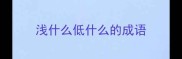 浅什么低什么的成语