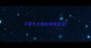 不辜负大家的期望成语