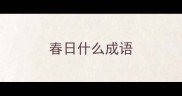 春日什么成语