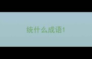统什么成语