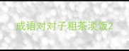 成语对对子粗茶淡饭