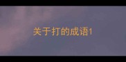 关于打的成语