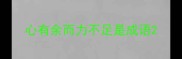 心有余而力不足是成语
