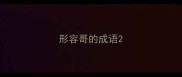 形容哥的成语
