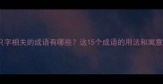 与只字相关的成语有哪些这15个成语的用法和寓意全