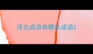 浮见成语有哪些成语