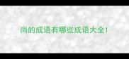 尚的成语有哪些成语大全