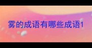 雾的成语有哪些成语