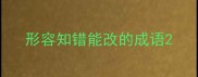 形容知错能改的成语