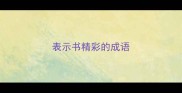 表示书精彩的成语