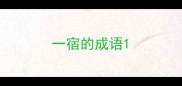 一宿的成语