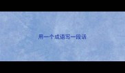 用一个成语写一段话