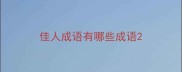 佳人成语有哪些成语