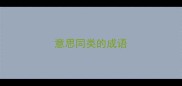 意思同类的成语