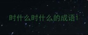 时什么时什么的成语