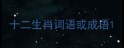 十二生肖词语或成语