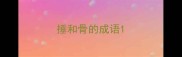 捶和骨的成语