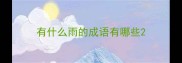 有什么雨的成语有哪些