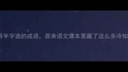 10个巧妙用半字造的成语原来语文课本里藏了这么多冷知识