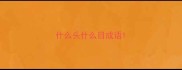什么头什么目成语