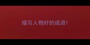 描写人物好的成语