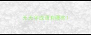 无无字成语有哪些