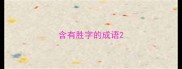含有胜字的成语