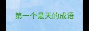 第一个是天的成语