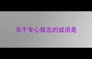 关于专心致志的成语是