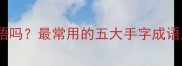 最大手是成语吗最常用的五大手字成语及正确用法
