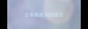 含有相反词的成语
