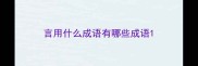 言用什么成语有哪些成语