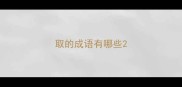 取的成语有哪些