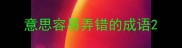 意思容易弄错的成语