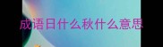 成语日什么秋什么意思