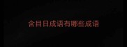 含目日成语有哪些成语