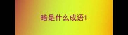 暗是什么成语