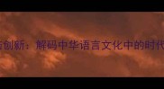 新旧成语的传承与创新解码中华语言文化中的时代印记与当代价值