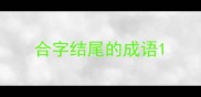 合字结尾的成语
