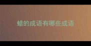 蜡的成语有哪些成语