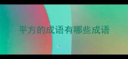 平方的成语有哪些成语