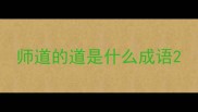 师道的道是什么成语