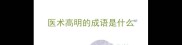 医术高明的成语是什么