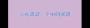 土在最后一个字的成语