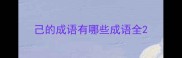 己的成语有哪些成语全