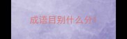 成语目别什么分