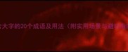 包含大字的20个成语及用法附实用场景与避坑指南