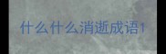什么什么消逝成语