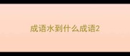 成语水到什么成语
