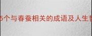 春蚕吐丝成诗15个与春蚕相关的成语及人生哲理附手绘漫画